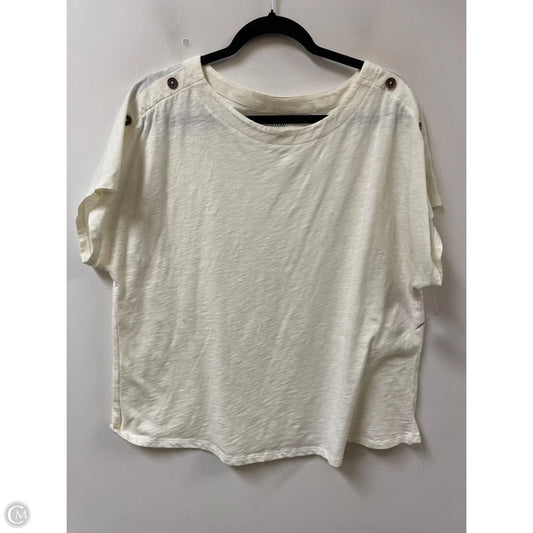 Top Short Sleeve By Croft And Barrow In Cream, Size: 1x