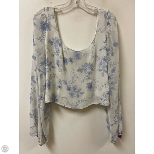 Top Long Sleeve By House Of Harlow In Blue & White, Size: L