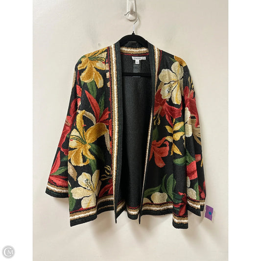 Cardigan By Chicos In Floral Print, Size: 1x