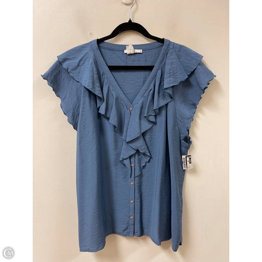Top Short Sleeve By Chicos In Blue, Size: 1x