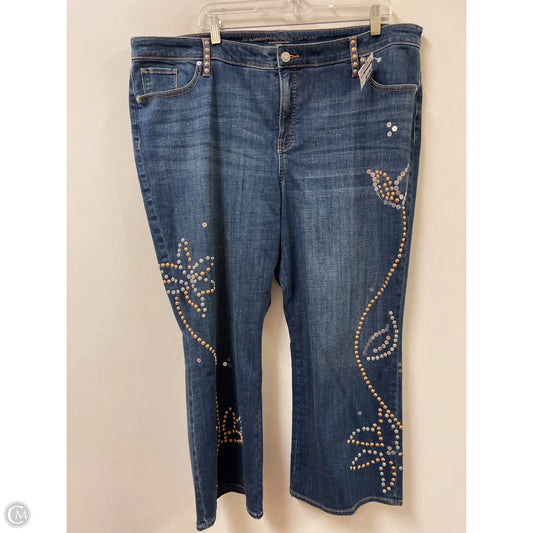 Jeans Flared By Chicos In Blue Denim, Size: 20