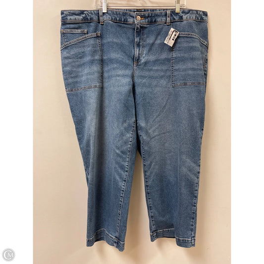 Jeans Straight By Talbots In Blue Denim, Size: 22