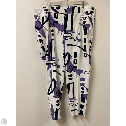 Pants Wide Leg By Chicos In Purple & White, Size: 20