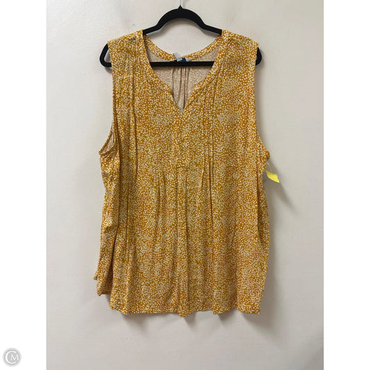 Top Short Sleeve By Croft And Barrow In Yellow, Size: 3x