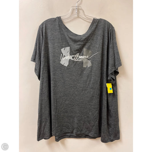 Athletic Top Short Sleeve By Under Armour In Grey, Size: 3x