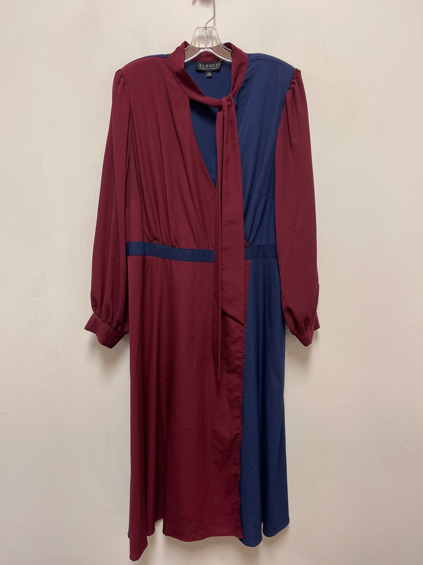 Dress Casual Maxi By Eloquii In Blue & Red, Size: 1x