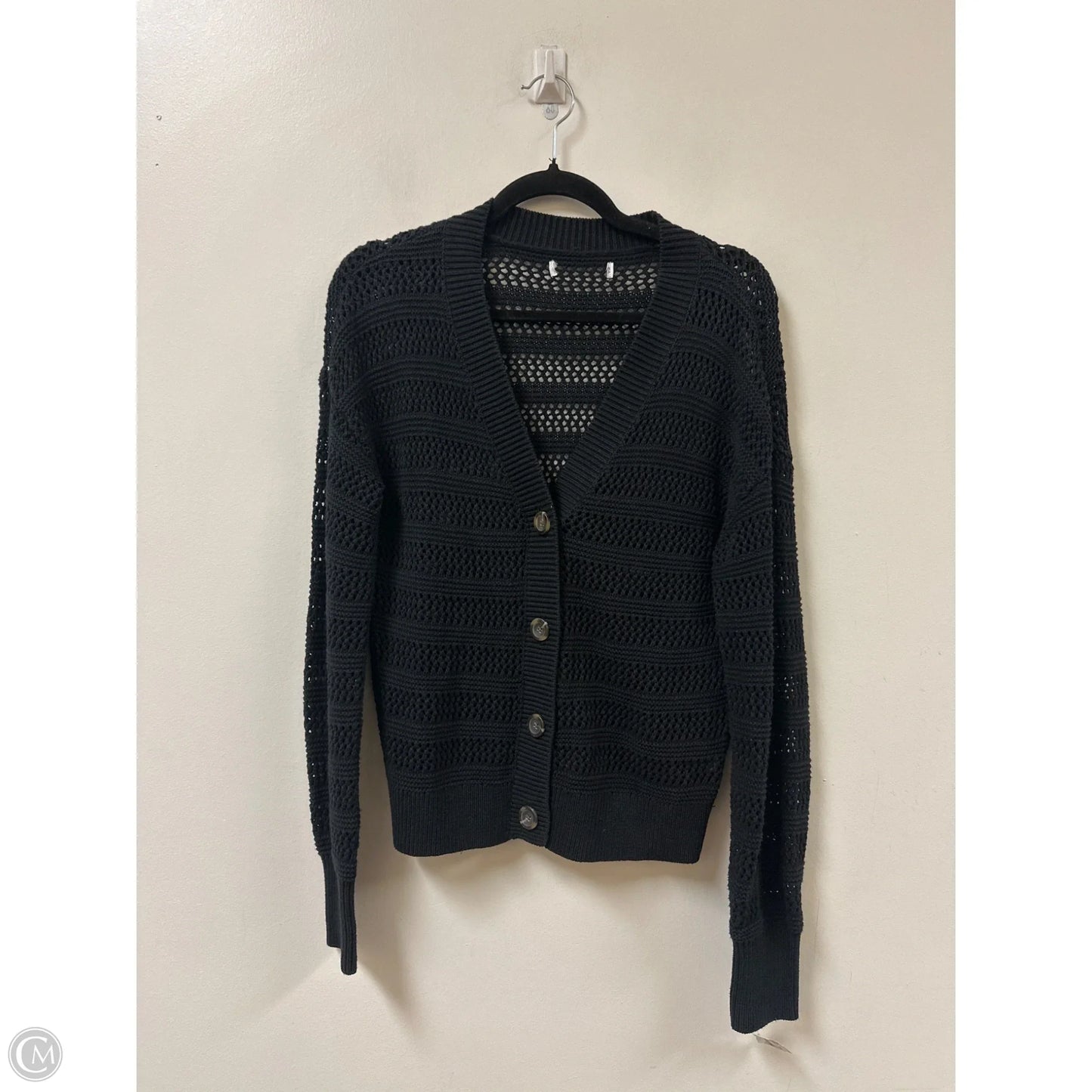 Sweater Cardigan By Clothes Mentor In Black, Size: M