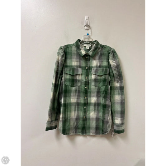 Blouse Long Sleeve By Treasure And Bond In Green, Size: S