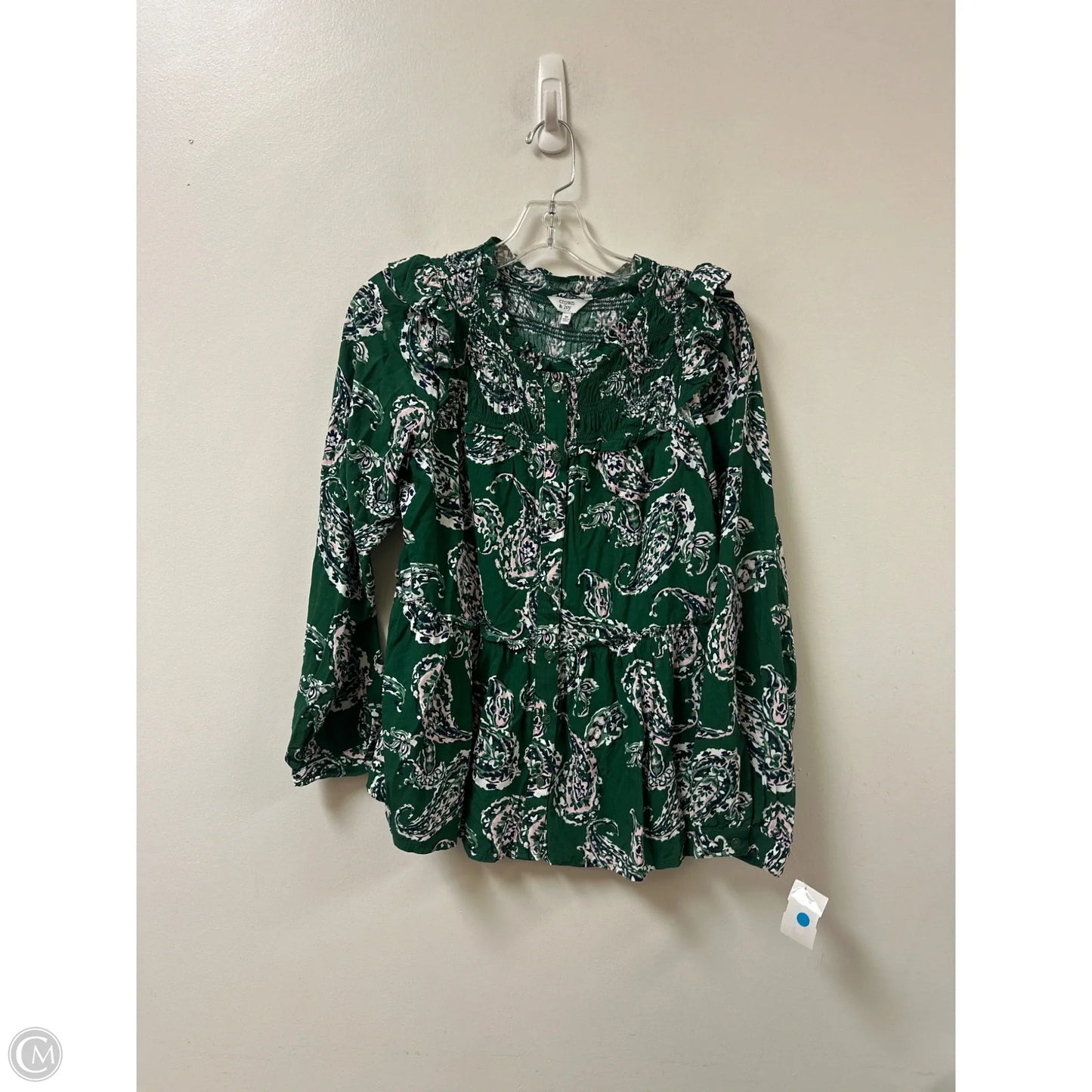 Blouse Long Sleeve By Crown And Ivy In Green, Size: Xs