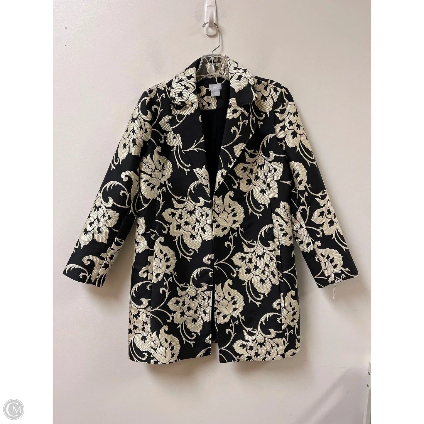 Blazer By Chicos In Black & Cream, Size: Sp