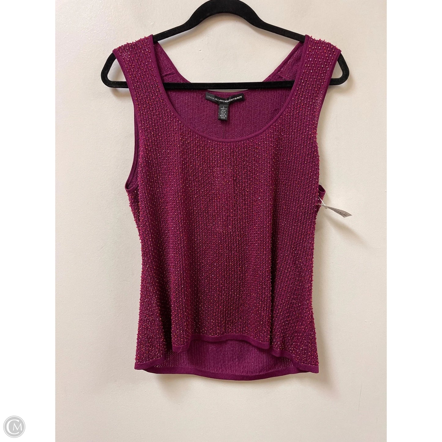 Top Sleeveless By Linda Allard In Purple, Size: L