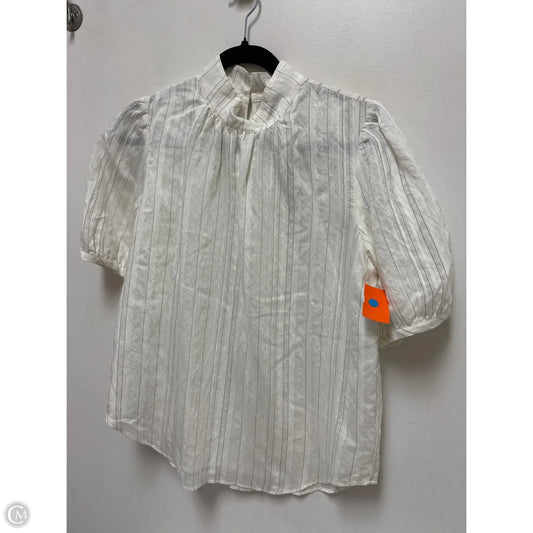 Top Short Sleeve By Ann Taylor In White, Size: S