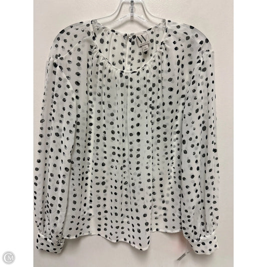 Top Long Sleeve By Worthington In Black & White, Size: L