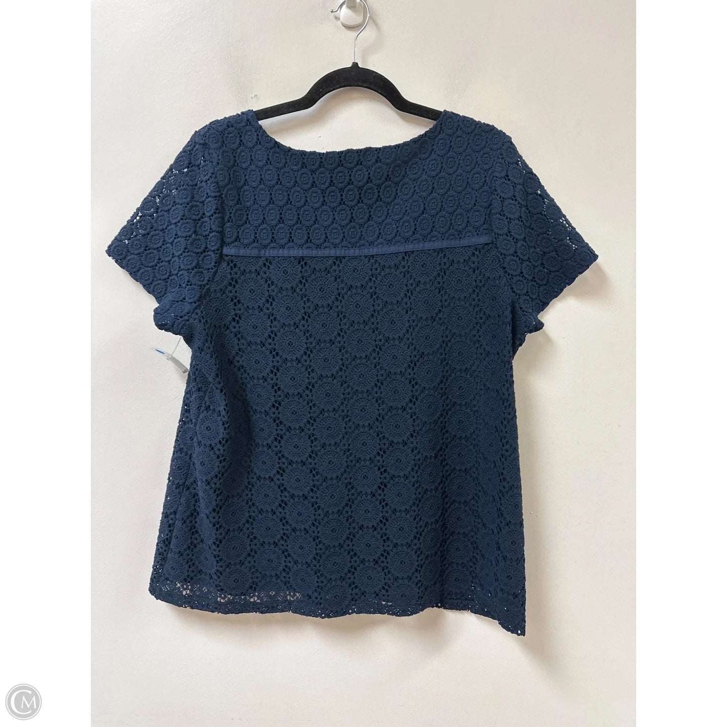 Top Short Sleeve By Charter Club In Navy, Size: Xl