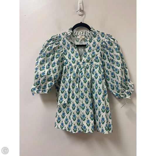Top Short Sleeve By Entro In Blue & Green, Size: S