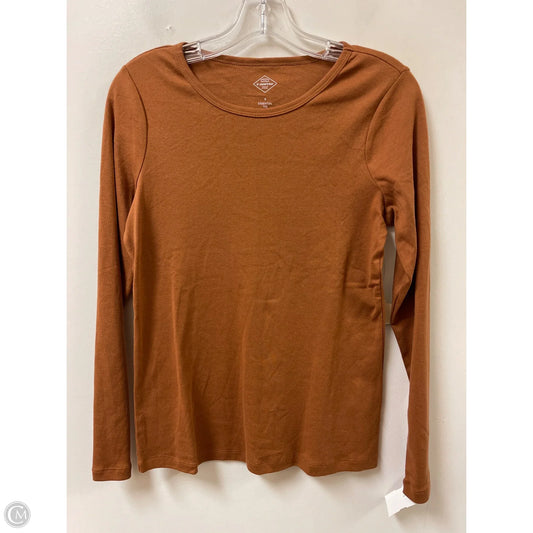 Top Long Sleeve By St Johns Bay In Brown, Size: S
