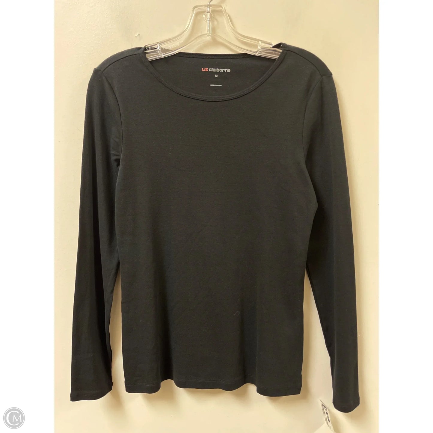 Top Long Sleeve Basic By Liz Claiborne In Black, Size: M