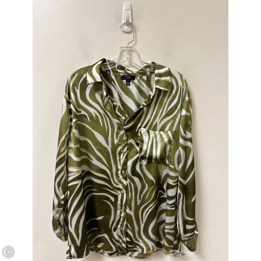 Blouse Long Sleeve By Clothes Mentor In Green, Size: L