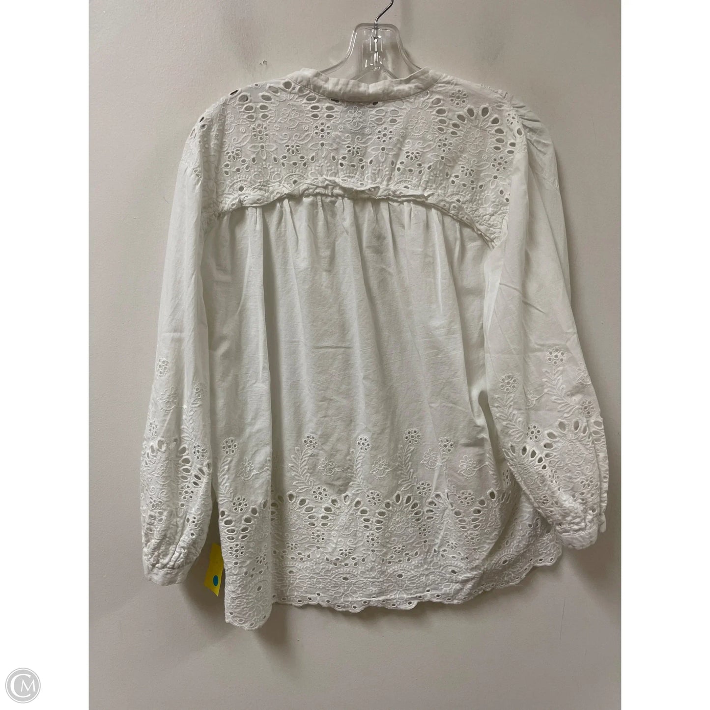 Blouse Long Sleeve By H&m In White, Size: M