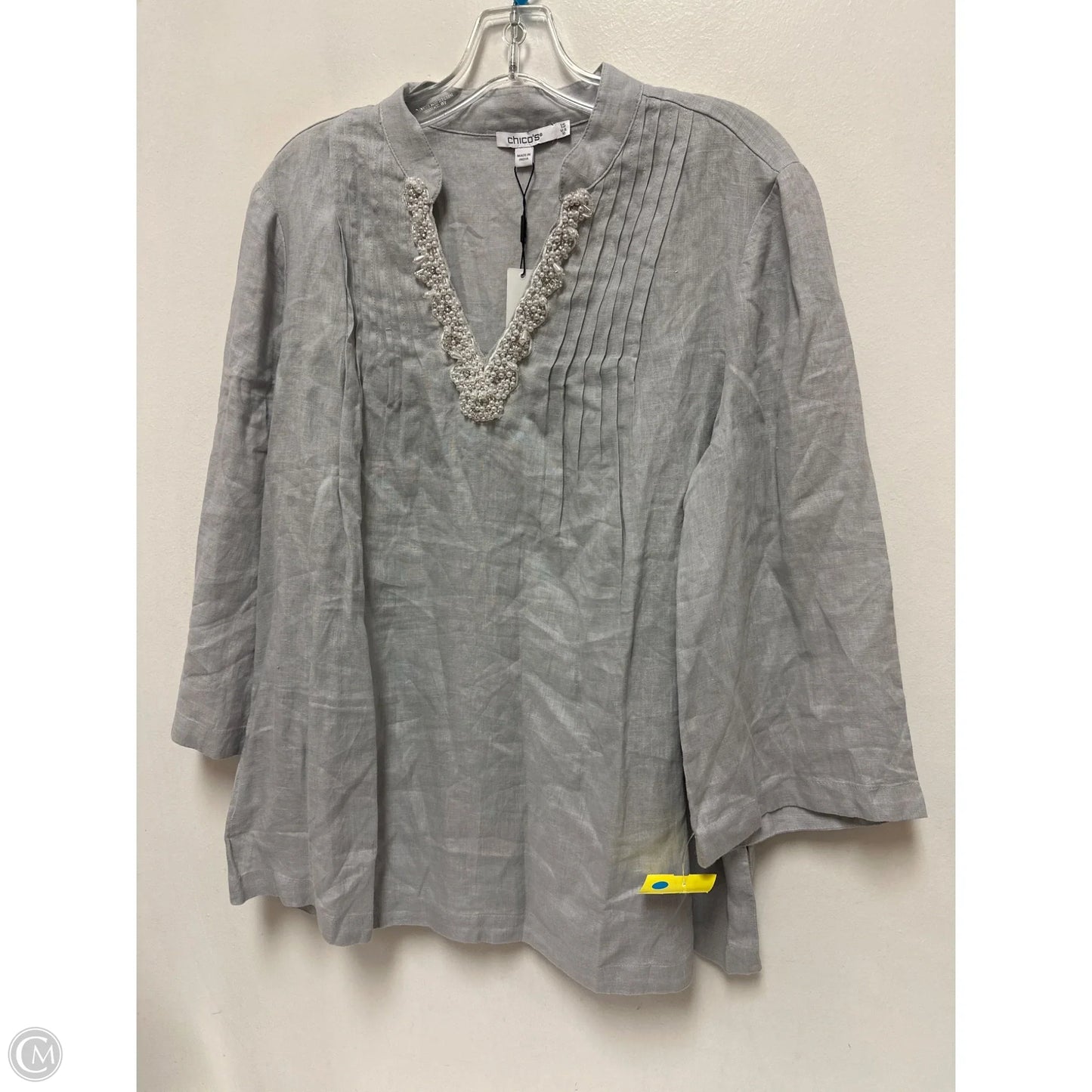 Top Long Sleeve By Chicos In Grey, Size: M