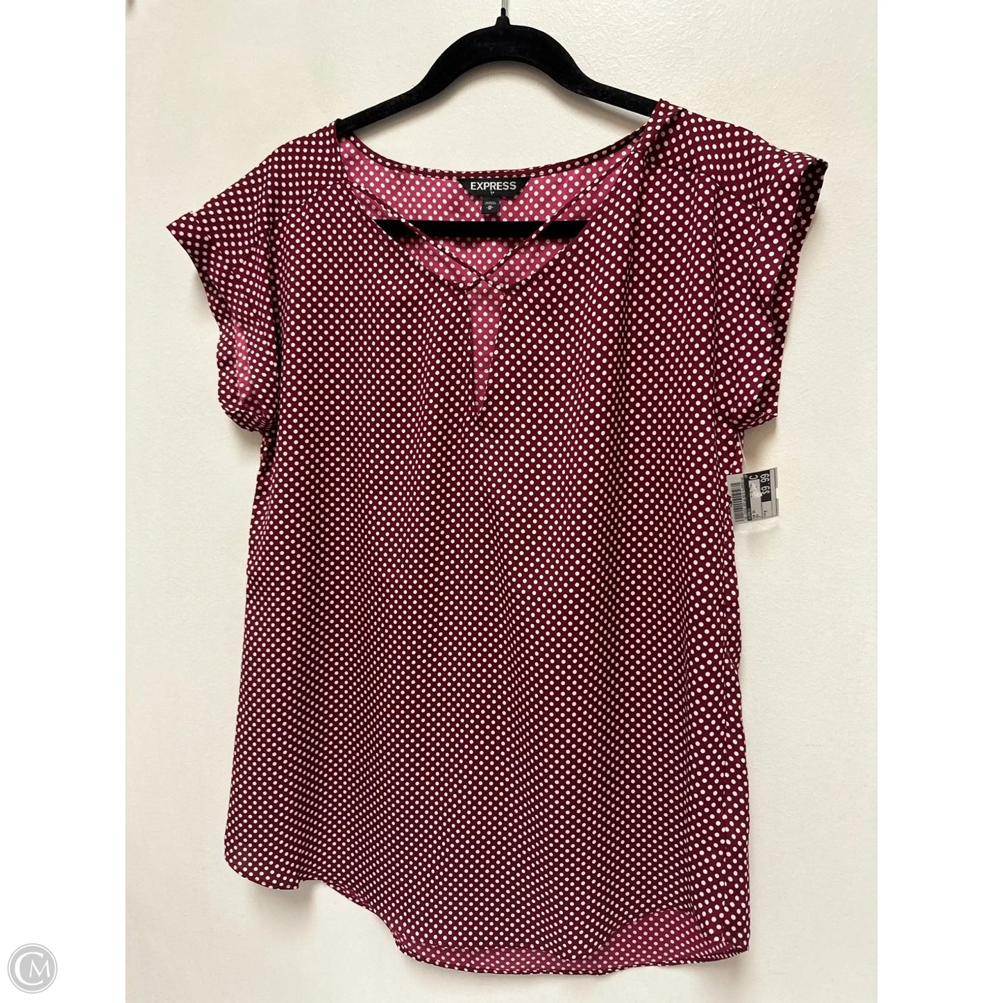 Top Short Sleeve By Express In Red, Size: M
