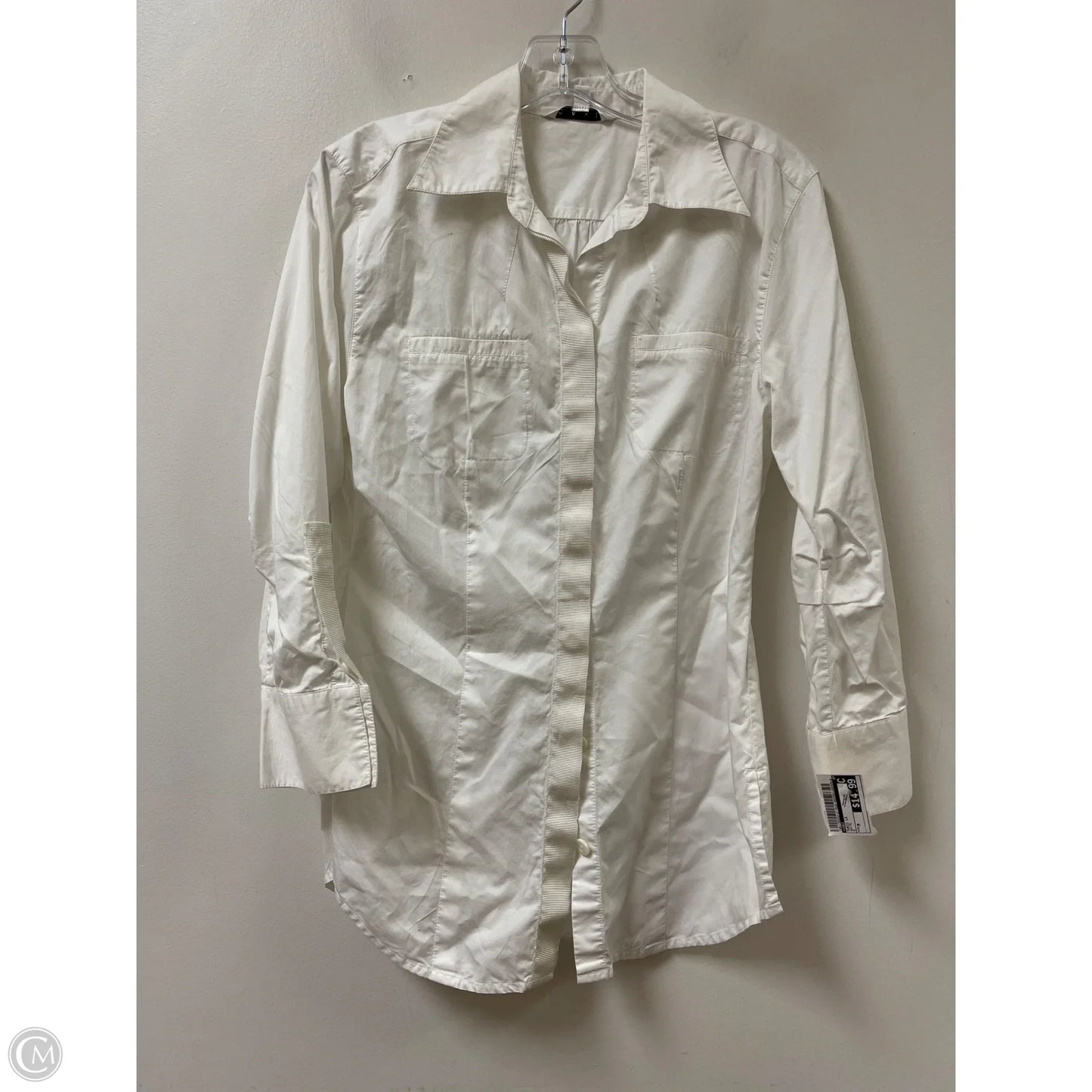 Tunic Long Sleeve By Cabi In White, Size: M