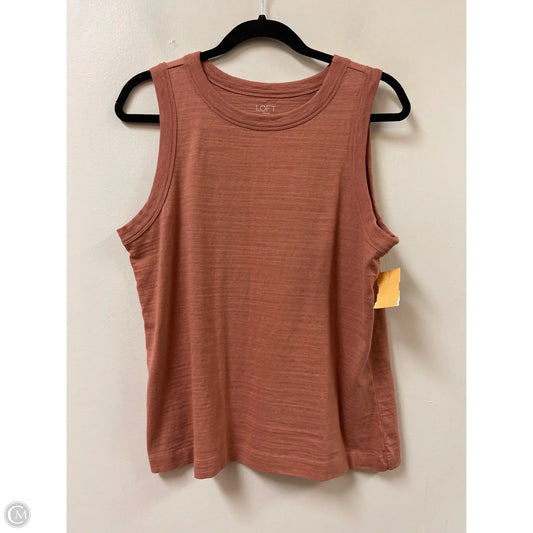 Top Sleeveless By Loft In Orange, Size: L