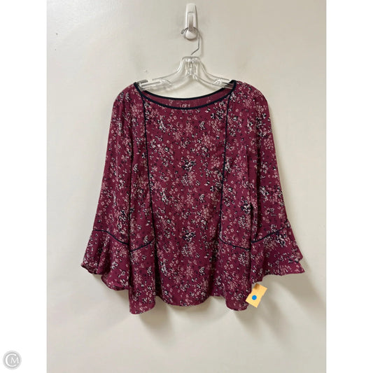 Top Long Sleeve By Loft In Purple, Size: Mp