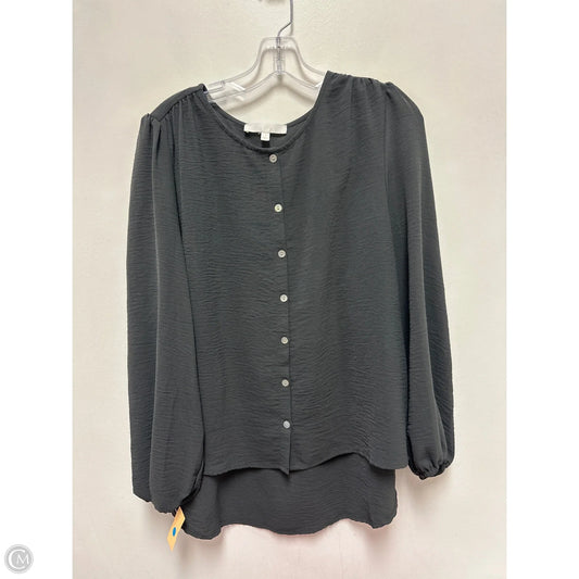 Blouse Long Sleeve By Adyson Parker In Grey, Size: L