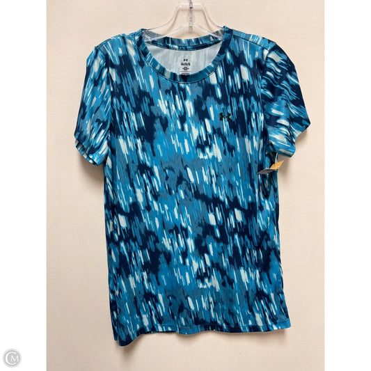 Athletic Top Short Sleeve By Under Armour In Blue, Size: L