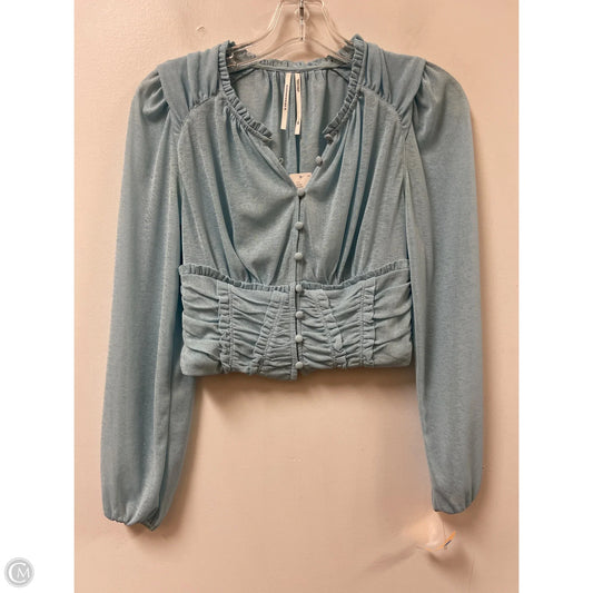 Blouse Long Sleeve By Anthropologie In Blue, Size: Xxs