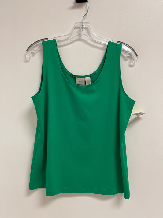 Top Sleeveless By Chicos In Green, Size: L