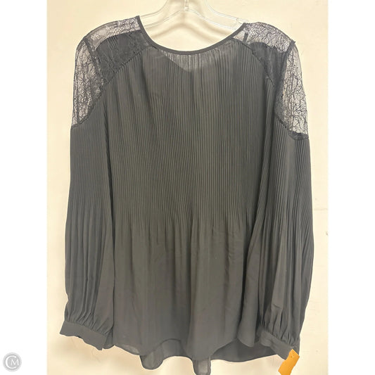 Top Long Sleeve By Adrianna Papell In Black, Size: L