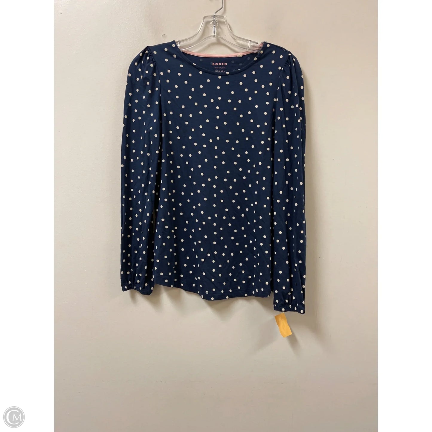 Top Long Sleeve By Boden In Polkadot Pattern, Size: S