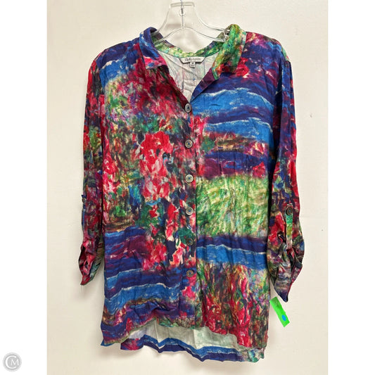 Blouse Long Sleeve By John Mark In Multi-colored, Size: M