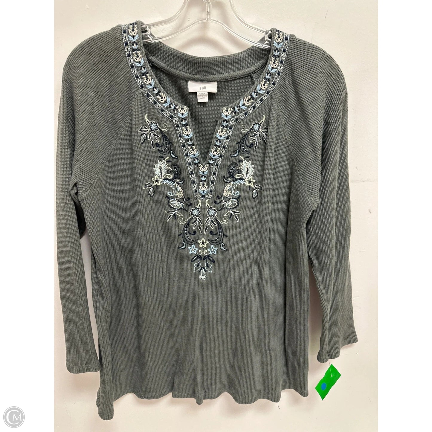Top Long Sleeve By J. Jill In Green, Size: Mp