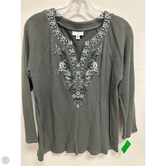 Top Long Sleeve By J. Jill In Green, Size: Mp