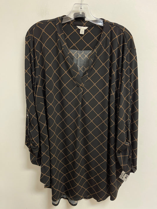 Top Long Sleeve By Cato In Black, Size: 3x