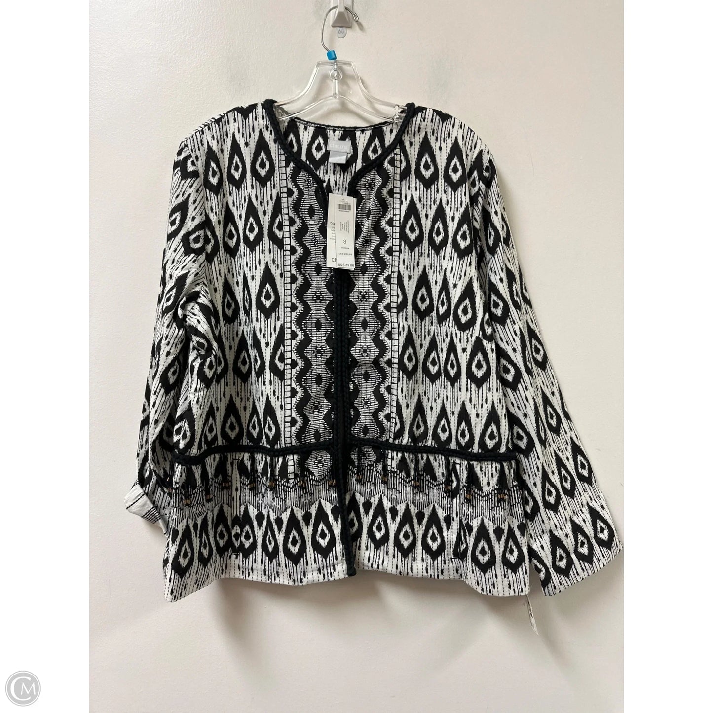 Coat Other By Chicos In Black & White, Size: Xl