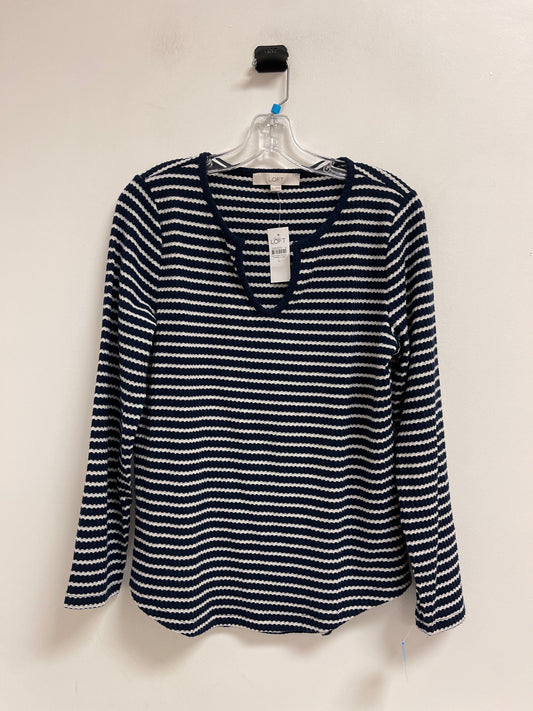 Top Long Sleeve By Loft In Striped Pattern, Size: L