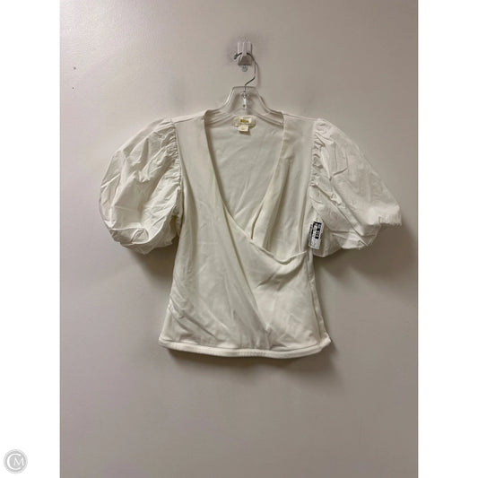 Top Short Sleeve By Anthropologie In White, Size: S