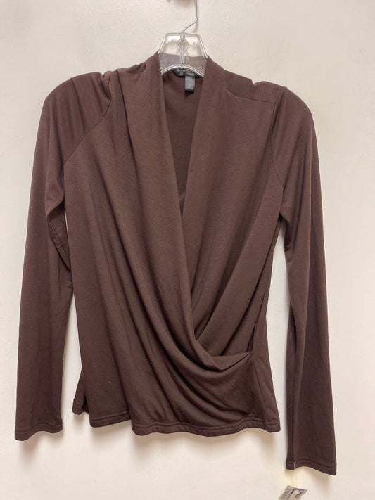 Top Long Sleeve By Banana Republic In Brown, Size: S