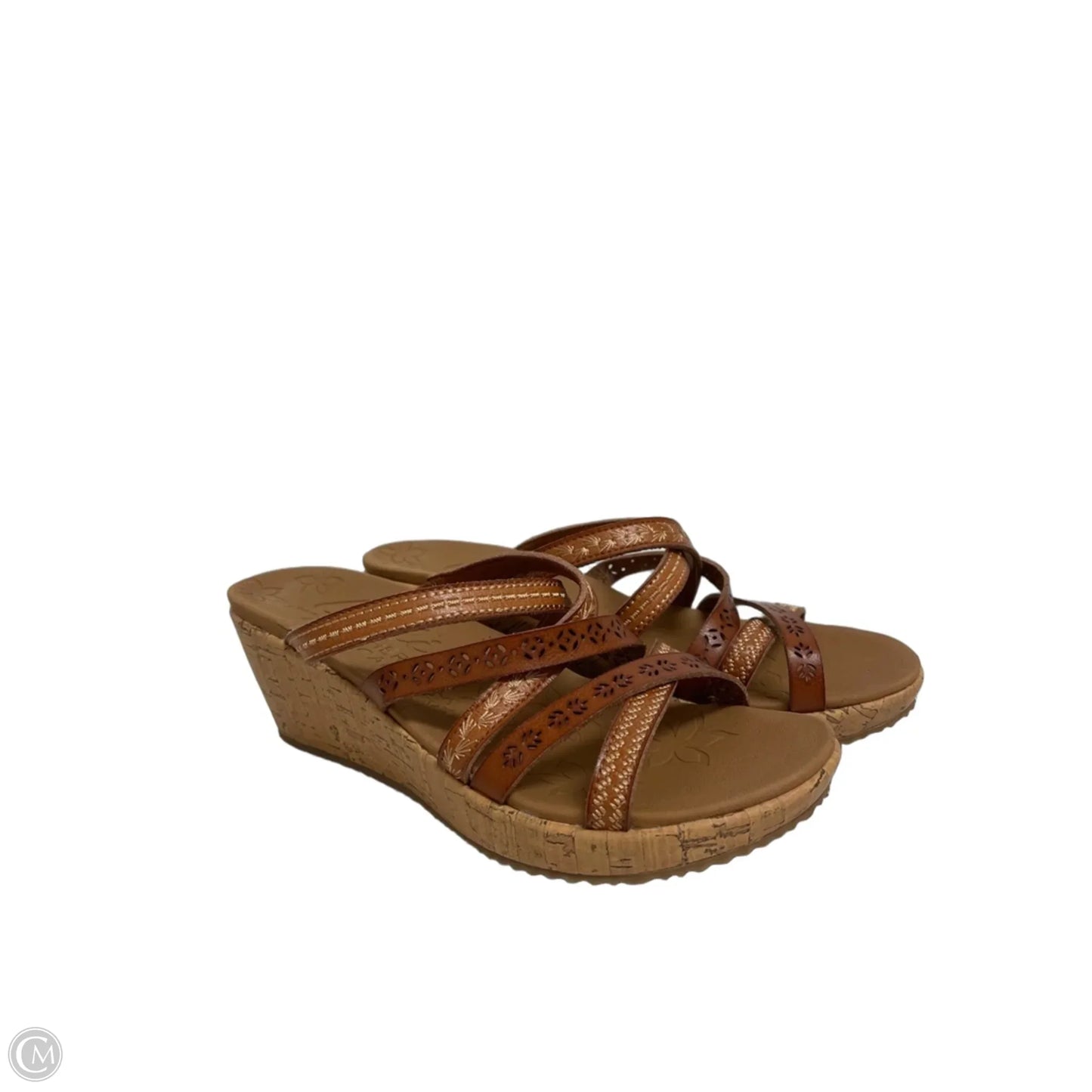 Sandals Heels Wedge By Skechers In Bronze, Size: 7
