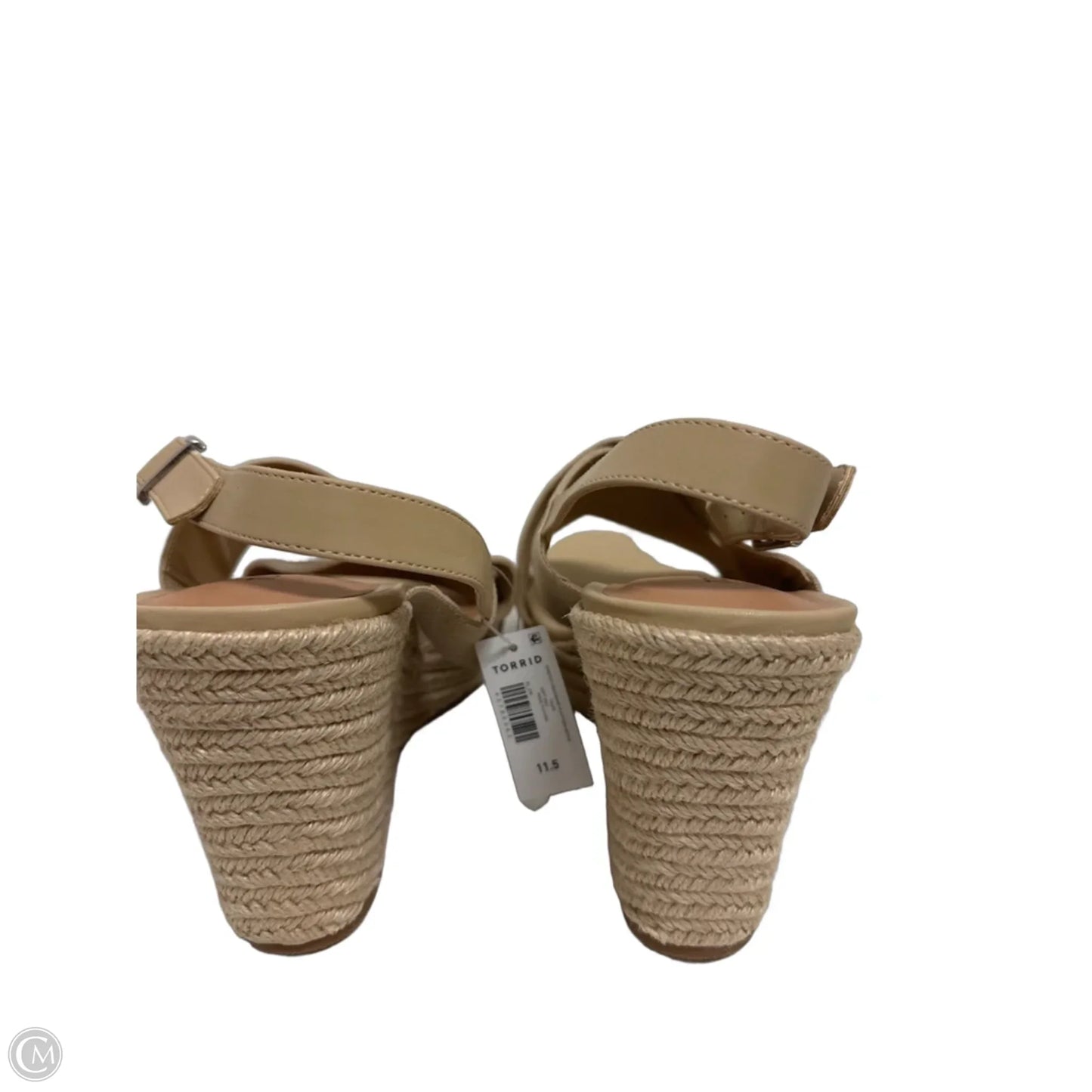 Sandals Heels Wedge By Torrid In Tan, Size: 11.5