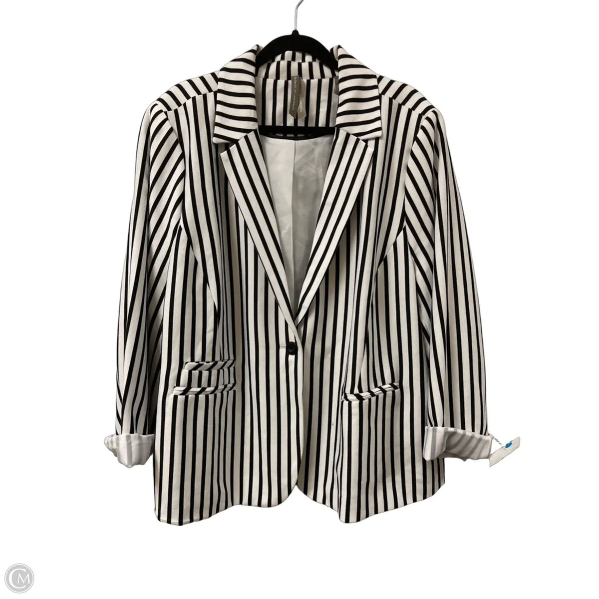 Blazer By Clothes Mentor In Striped Pattern, Size: 1x