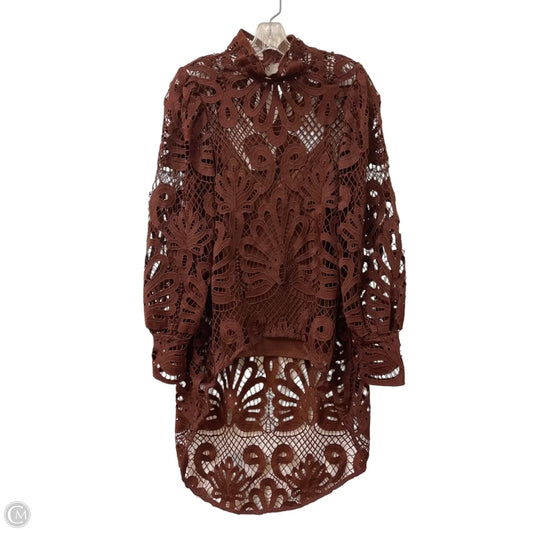 Tunic Long Sleeve By Boston Proper In Brown, Size: S