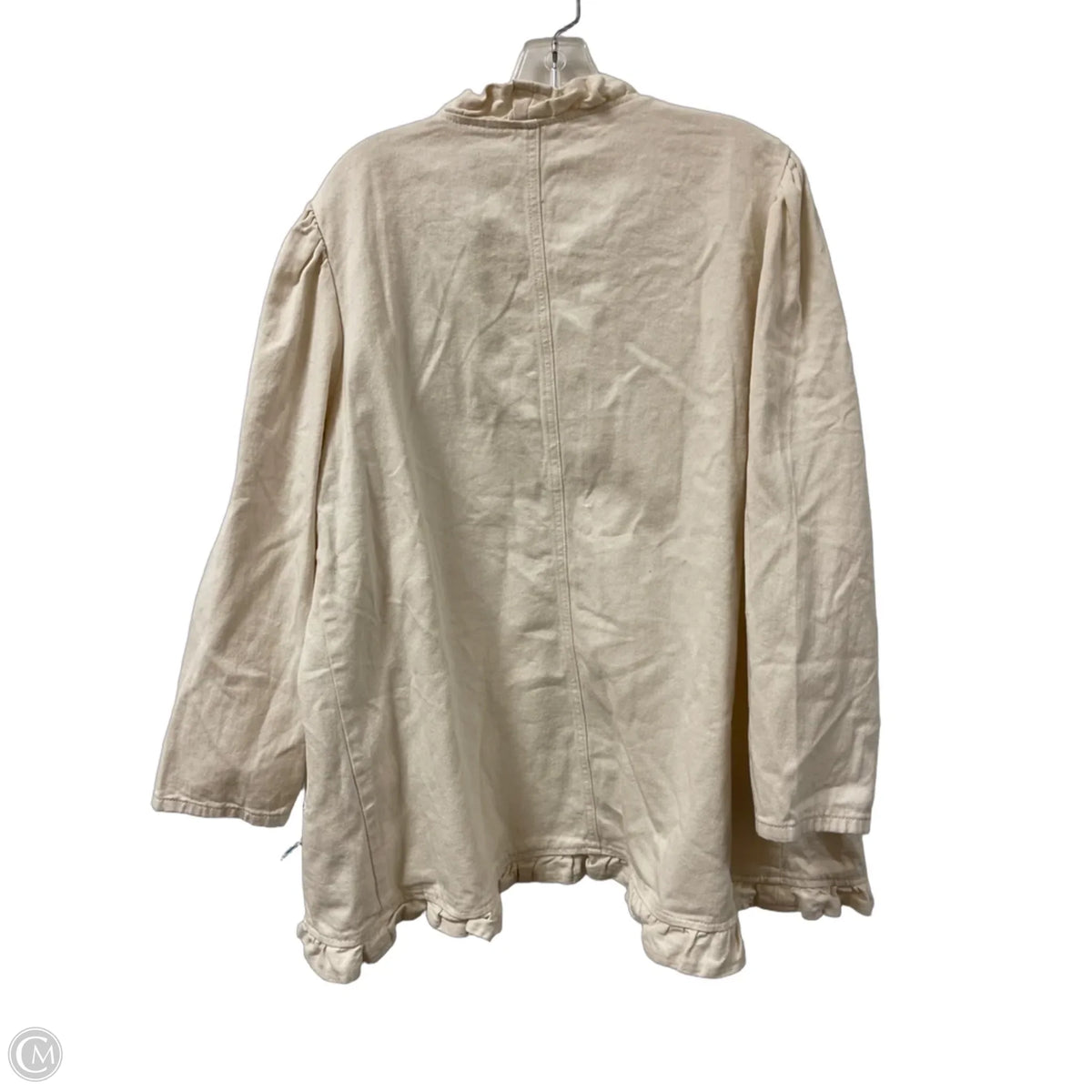 Jacket Denim By Clothes Mentor In Beige, Size: 2x