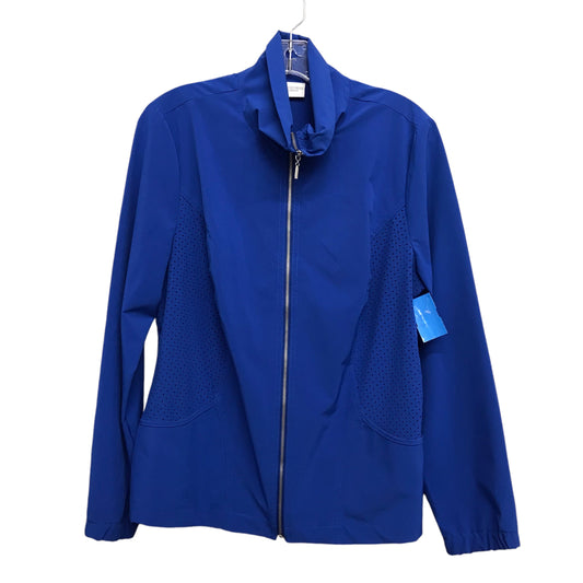 Athletic Jacket By Chicos In Blue, Size:M