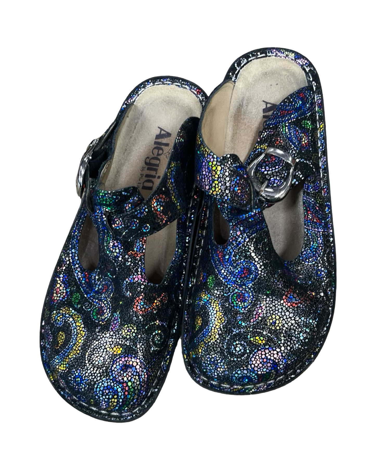 Shoes Flats By Alegria In Black & Blue, Size:6