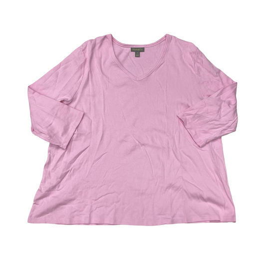 Top 3/4 Sleeve By Style And Company In Pink, Size:1X
